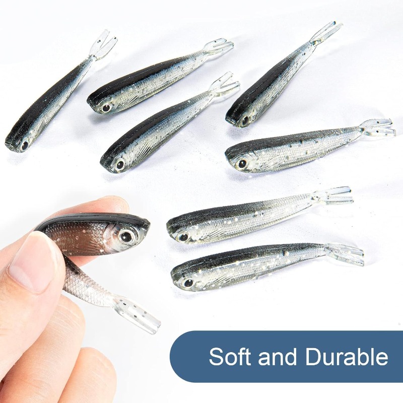 10/20/30Pcs Split Tail Minnow  - огляд і ціна Fishing Lure Soft Plastic